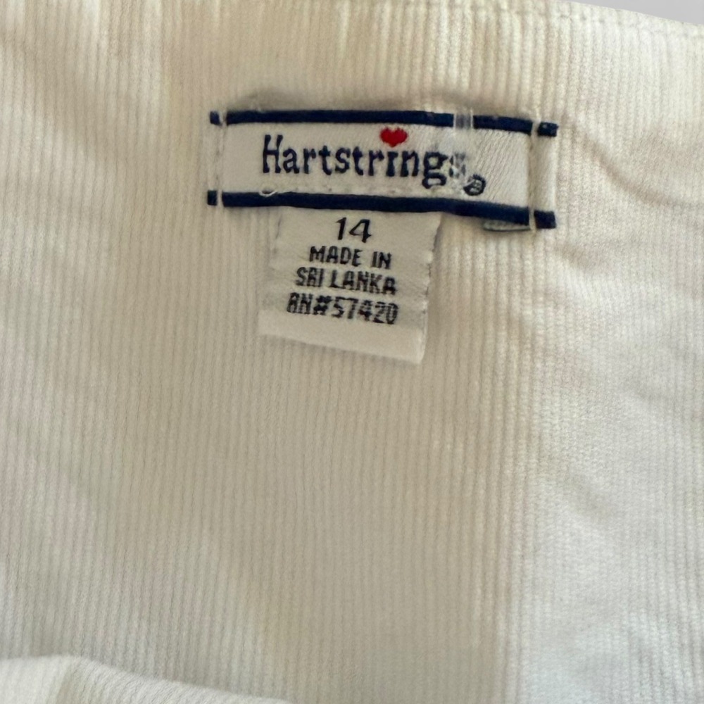 Hartstrings Skirt Girls Size 14 White Corduroy Embroidered Flower Bee d - Picture 4 of 5